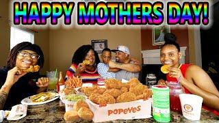 SPICY FRIED CHICKEN DINNER MUKBANG! HAPPY MOTHERS DAY! + EMBARRASSING STORY TIME!