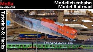 Modelleisenbahn H0 - TUTORIAL Absturzsicherung im Schattenbahnhof und Schattenbereich / Bau Anlage