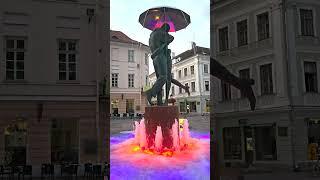 Kissing students - fountain in Tartu #tartu #shorts