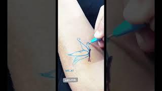 beautiful colorful butterfly tattoovery easy to make#shorts #youtubeshorts #trending #viral