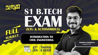 S1 KTU Exam | Introduction to Civil Engineering - MEGA MARATHON | Franklin's Lectures