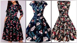 Top class stylish and fabulous womens floral print skater dresses design ideas