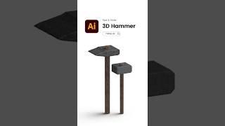 Design 3D Hammer In Illustrator.#illustratortutorial #illustrator3d  #3ddesign #dzignex