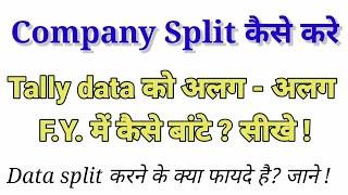 Split Company Data (Year-Wise) in Tally | How to Split Company in Tally ERP 9