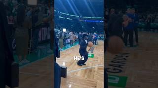 Kai Cenat hooping on Celtics court 