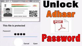 How to unlock Aadhar card password | Aadhar card ki PDF password unlock kaise karen| 2024 |