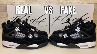 SCARY IS ALL I CAN SAY AIR JORDAN 4 WHITE THUNDER REAL VS FAKE COMPARISON