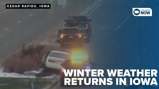 First measurable snowfall in Eastern Iowa leads to slick roads, crashes