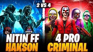 INDIA'S TOP 1 CRIMINALS VS NITIN FF AND HAKSON PRO GAMING || GHOST CRIMINAL GAMEPLAY  || FREE FIRE