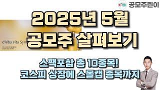 [공모주] 2025년 5월 공모주 살펴보기 - 스팩포함 총 10종목! 코스피 상장에 스몰캡 종목까지
