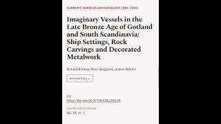 Imaginary Vessels in the Late Bronze Age of Gotland and South Scandinavia: Ship Setti... | RTCL.TV