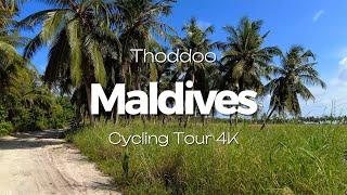 Maldives || Thoddoo  [ 4K ] Cycling Tour || RELAX