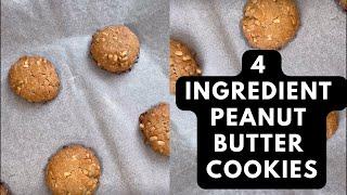 4 Ingredient Peanut Butter Cookies (Healthy & Delicious)