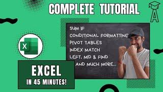 Complete Excel Project Tutorial for Data Analyst Beginners | Master Excel in 45 mins