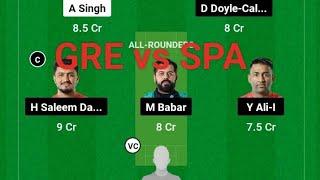 GRE vs SPA Dream 11 Prediction|GRE vs SPA European T10 Cricket Championship 2023 |3rd Match Preview