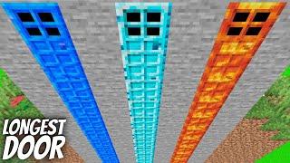 I found a TALLEST DOOR in Minecraft ! WATER DOOR vs DIAMOND DOOR vs LAVA DOOR !