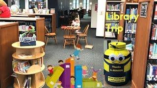 Kids Adventures With Sweetie Fella Aleks visit to the Library Kids section and giant turtle