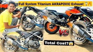 Yamaha MT15 Full System AKRAPOVIC Exuast ||  Duke250 vs MT15  || Which one more Loud ?