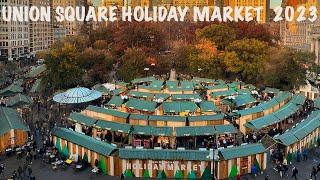 NYC Union Square Holiday Market Walking Amazing Christmas Market in New York City 2023