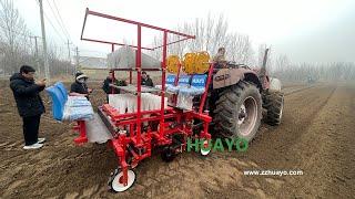 HYZO-6 Onion Transplanter Machine to plant 6 rows onion seedlings each round to save labour and cost