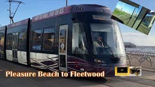 Blackpool Tram cab ride POV. A ride From Pleasure Beach to Fleetwood.