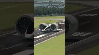 The powerful thrust stopped at the end of the runway, simulating