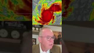 A meteorologist becomes emotional while discussing Hurricane Milton