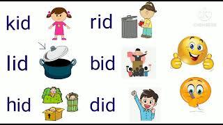 Letter 'i' blending (id) / CVC Words / Word Family -id / Phonics for kids/Reading Three Letter Words