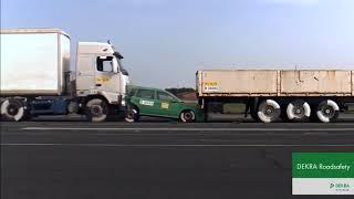 Crash Test With Truck Riding Into Car With 43km/h