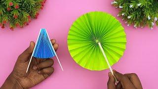 DIY How to Make Easy Paper Hand Fan | Summer Special Paper Toy Fan | Handmade Paper Pocket Fan