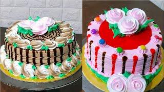 strawberry flavour cake |chocolate cake decorating ideas | most satisfying cake decoration