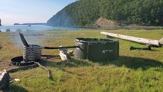 Salty Barrel Hot tub at Sucia Island State Park. Washington USA.