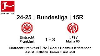 24-25 #Bundesliga｜15R｜#EintrachtFrankfurt 1 - 3 #1.FSVMainz05｜#RasmusKristensen #Goal #Tor #Fußball