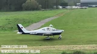 Tecnam P2002 Sierra side-slip landing & go around on a Grass Airstrip in Ireland