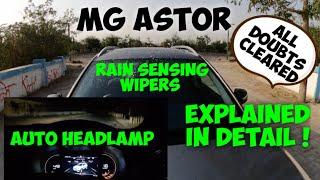 MG Astor Rain Sensing Wipers , MG ASTOR Auto Headlamp and Levers Explained in Detail - #MustWatch