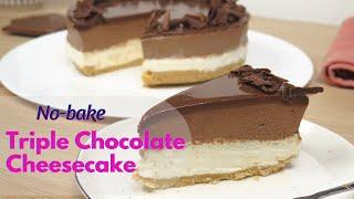 No bake triple chocolate cheesecake