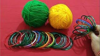 Best Home Decor Idea Out Of Waste Bangles and Wool | New Craft Idea Out Of Waste