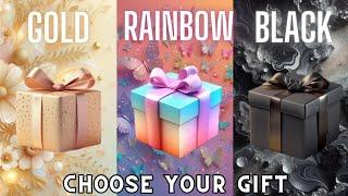 Choose your gift gift ️|| 3 gift box challenge || Gold, Rainbow & Black #giftboxchallenge