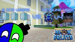 3 Ice users vs 1 Kitsune user #videos #100k #bloxfruits  #shorts #short #viral #reelsvideo  #reels