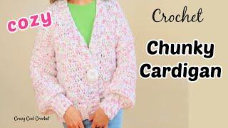 Crochet Cardigan - Fun Chunky - SO Soft!