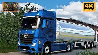 Mercedes Actros MP4 1853 | Zürich - Venice | ETS2 Gameplay 4K + wheel cam