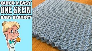 QUICK & EASY CROCHET  -  ONE SKEIN BABY BLANKET -  #MakeitPremier  - One Row Repeat