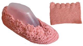 НЕСЛОЖНЫЕ СЛЕДКИДОМАШНИЕ ТАПОЧКИ ВЯЗАНЫЕ КРЮЧКОМcrochet slippersHäkelhausschuhe