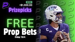 CFB FRIDAY NIGHT FOOTBALL PRIZEPICKS | BEST PROP PICKS | 10/4/2024 | BET PROPS | FREE PICKS