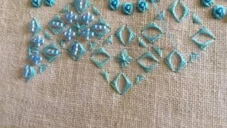 Learning specialty stitches: Jessica Triangle, Sprat's Head and Tied Windmill Stitch