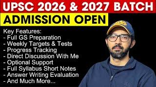 UPSC 2026 & 2027 Batch | Admission Open