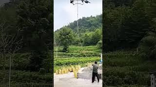 Cement mortar transportation process with a drone #amazing