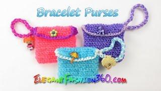 Rainbow Loom Elsa's Bracelet Purses - How to Loom Bands Tutorial