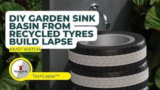 DIY Garden Sink Basin From Recycled Tyres Build Lapse | TechLapse™