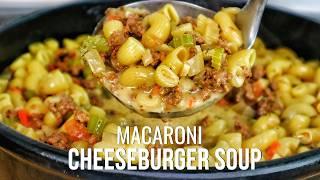 Get Ready to Fall in LOVE with This Macaroni Cheeseburger Soup